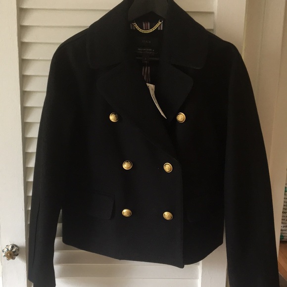 J. Crew Jackets & Blazers - J. Crew Cropped Double-Breasted Wool Peacoat - NEW